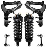 Detroit Axle - 4.2L Front End Kit for 2004-2007 Chevy Trailblazer GMC Envoy 2 Lower Control Arms with Ball Joints 2 Ready Struts 2 Sway Bars Isuzu Ascender Buick Rainier Replacement 6pc Suspension Kit