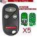 5PCS For 1998 1999 2000 2001 2002 Honda Accord Keyless Remote Key Fob KOBUTAH2T
