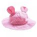 Summer Lovely Bear s Ear Pet Dog Hat Lattice Dogs Caps For Small Medium Dogs Cats Adjustable Kitten Puppy Hats Pet Accessories