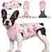 Kuoser Dog Surgical Recovery Suit Dogs Cat Onesie after Surgery Pink M