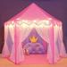 Princess Castle Play Tent for Little Girls with Star String Lights Kid s Hexagon Playhouse for Children Indoor and Outdoor Games