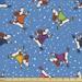 Dogs Upholstery Fabric by the Yard Ice Skater Dancing Dogs in Colorful Sweaters Snowy Christmas Noel Weather Winter Time Decorative Fabric for DIY and Home Accents 3 Yards Multicolor by Ambesonne