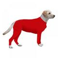 Prettyui Pet Dogs Elastic Tights Clothes Operative Protection Long Sleeves Bodysuit Jumpsuit For Recovery Nursing Belly Weaning-Red