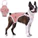 Delan Dog Diaper Sanitary Pantie with Suspender Pet Pants Adjustable Cozy Underwear for Female Girl Dogs Breathable Cotton Briefs Pink