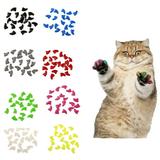 Taize 20Pcs Soft Plastic Colorful Cat Nail Caps Paw Claw Protector Cover with Glue