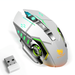 Rechargeable Wireless Bluetooth Mouse Multi-Device (Tri-Mode:BT 5.0/4.0+2.4Ghz) with 3 DPI Options Ergonomic Optical Portable Silent Mouse for Oppo Find N White Green