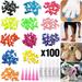 Colorful Pet Cat Soft Claws Nail Covers for Cat Claws with Glue and Applicators Soft Cat Nail Caps Claws Covers for Cats Paws Grooming Claw Care 100pcsï¼ˆBlackï¼ŒLï¼‰