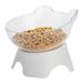 Cat Food Bowl Elevated Wide Mouth Non-slip Clear Cat Feeding Dish Pet Food Dish