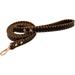 Scotch&Co Premium Leather Pet Leash - 8 Easy-Grip Handle | Gold Brass Carabiners with 2â€� Lobster Clasp | Elegant Vibrant Colors with Waxed-Cotton Stitching | 150 cm (~5 ft) | Black with Tan Stitch