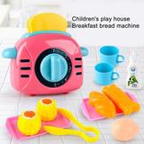 Travelwant Kids Kitchen Pretend Play Toys with Toaster Utensils and Bread Milk Cooking Set Play Kitchen Accessories for Toddlers