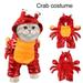 SSBSM Pet Cosplay Suit Dress Up Bright Color Cozy Crab Cosplay Cat Clothes Party Halloween Clothing