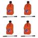 VP Racing Fuels 5.5 Gallon Utility Jugs with Deluxe Hoses Orange (4 Pack)