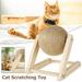 Pluokvzr Cat Scratching Ball Natural Sisal Cat Scratcher Toy with Catnip Interactive Solid Wood Scratcher Ball Cat Scratch Post with Rotatable Ball