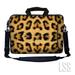 LSS 17 inch Laptop Sleeve Bag Notebook with Side Pocket Soft Carrying Handle & Removable Strap for 16 17 17.3 17.4 - Leopard Print