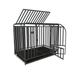 43 Square Tube Premium Heavy Duty Dual Tray Dog Pet Crate with Casters & Skyline Topper