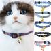 SPRING PARK Cat Collar with Bell Blue Loving Shape Dog Cat Collar Buckle Adjustable Polyester Cat Dog Collar or Seatbelts