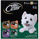 Cesar Classic Loaf Small Breed Adult Chicken Turkey and Duck Pate Wet Dog Food Variety Pack 3.5 oz. Tray Pack of 24