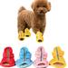 Yirtree 4Pcs Summer Mesh Breathable Dog Shoes Sandals Non Slip Paw Protectors Reflective Adjustable Girls Female Solid Color Anti-Skid Rubber Sole Dog Sandals Shoes for Outdoor