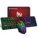 Wired Gaming Keyboard Mouse Combo LED Rainbow Backlit Gaming Keyboard RGB Gaming Mouse Ergonomic Wrist Rest 104 Keys Keyboard Mouse 2400 DPI for Windows & Mac PC Gamers (Black)