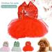 Ybeauty Pet Tang Suit Chinese Style Dress-up Skin-friendly Pet Dogs Cheongsam Tulle Dress for New Year