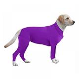 Prettyui Pet Dogs Elastic Tights Clothes Operative Protection Long Sleeves Bodysuit Jumpsuit For Recovery Nursing Belly Weaning-Purple