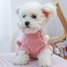 Dogs Sweater Dress with Bowtie Checkered Winter Small Dog Sweater Clothes for Small Dog Puppy Chihuahua Corgi Pink M