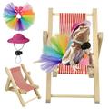 Vehomy Bearded Dragon Costume Bearded Dragon Hat for Lizards Bearded Dragon Tutu Skirt & Reptile Mini Deck Chair Small Pet Costume Outfits Clothes Photo Props for Lizards Geckos Hamsters Rats 3Pcs