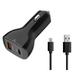 Micro USB Truck Car Charger UrbanX 63W Fast USB Car Charger PD3.0 & QC4.0 Dual Port Car Adapter with LED Display and Fast Micro Usb Cable for BLU Vivo XL5