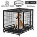 YRLLENSDAN 48/42/36 inch Heavy Duty Large Dog Crate for Large Dogs Metal Wire Dog Cage with Plastic Tray and Double-Door Outdoor Dog Crates and Kennels for Medium Small Dogs Pet