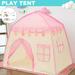 Fyeme Princess Castle Play Tent Kids Play Toy Tent for Girls Boys Kids Foldable Portable Flower Teepee Tent with Cotton Ball Lights Oxford Fabric Pink Children Playhouse for Indoor Outdoor with Carry