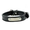 PU Leather Padded Personalized Pet ID Collar Customized for Small Medium Large Dog - Black