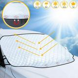 Front window cover car window cover foldable sun protection winter windshield cover 3 magnetic for car window cover against radiation sun dust snow ice frost