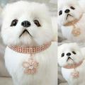 XWQ Pet Dog Collar Plum Blossom Pendant Jewelry Accessories Anti-fade Pet Dog Kitten Rhinestone Necklace Collar Pet Supplies