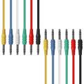 AxcessAbles 1/4-inch (6.35mm) TRS to 1/4-inch (6.35mm) TRS Multi-Color Balanced Stereo Patch Cables 6-Pack (3ft) Outboard Gear Patchbay Studio Cables External Effects Digital Analog Effects