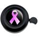 Breast Cancer Pink Ribbon on Black Bicycle Handlebar Bike Bell
