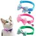Yirtree Soft Velvet Safe Cat Adjustable Collar Bling Diamante with Bells for Small Dogs and Cats Pet Collar Dot Print Bowknot Adjustable Nylon Dog Puppy Bell Bow Neck Strap Necklace for Pet