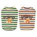 Dog Shirt Cotton Soft Breathable Pet T Shirts Summer Striped Printed Puppy Sweatshirt Cute Dogs Cats Tee Shirt Clothing Basic Vest Outfits for Small Dogs Chihuahua (2Pack)