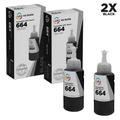 LD Compatible Epson 664 / T664 / T664120 Set of 2 Black Ink Bottles for use in Expression ET-2500 ET-2550 ET-2600 ET-2650 & WorkForce ET-16500 ET-4500 ET-4550