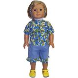 Doll Clothes Superstore Blue Shorts and Shirt Fits 18 Inch Girl Dolls Like American Girl Our Generation My Life And 15 Inch Baby Dolls