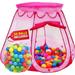 Playz Ball Pit Princess Castle Play Tent for Girls w/ 50 Balls Included - Pop Up Children Play Tent for Indoor & Outdoor Use - Playland Playhouse Tent w/ & Glow in The Dark Stars & Zipper Storage Case