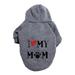 Dog Winter Warm Hoodies Small Cat Dog Outfit Pet Pullover Cute Puppy Sweatshirt Pet Apparel Clothes Grey 7X-Large