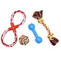 Pet Dog Puppy Knot Chew Rope Knot Toys Clean Teeth Durable Braided Bone Rope Pet Molar Toy Pet Supplies Random Color(BM325)