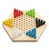 Tomshoo Portable Chinese Checker Set Rubber Wood Chinese Checkers Chinese Strategy Board Puzzle