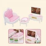 1:12 Miniatura Dollhouse Furniture Toy Baby Doll DIY Forest Family Villa Fluctuation Bed Sets Bath Toys Girl Gifts