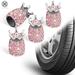 Luxtrada Car Wheel Tire Valve 4 Pack Handmade Crystal Rhinestone Car Stem Air Caps Cover Attractive Dustproof Bling Car Accessories Universal for Cars SUVs Bicycle Trucks and Motorcycles