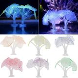 Walbest Aquarium Silicone Floating Glowing Fluorescent Coral Fluorescent Decor Ornament for Fish Tank Underwater Saltwater Fake Colorful Jellyfish for Fish Bowl Simulation Jellyfish Decoration