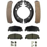 Detroit Axle - Front Ceramic Brake Pads and Rear Shoes Replacement for Honda Civic Accord - 4pc Set Fits select: 1997-2000 HONDA CIVIC LX 1996 HONDA CIVIC DX