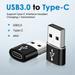 Farfi Mini Type-C Female to USB 3.0 Male Adapter Data Transfer Charging OTG Connector