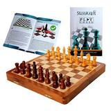 StonKraft - 12 x 12 - Collectible Foldable Wooden Chess Game Board Set with Magnetic Crafted Premium Wood Chess Pieces