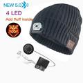 Bluetooth Beanie Hat Cap BigRoof Wireless Bluetooth Hat with Headphone Headset Earphone Knitted Beanie with Stereo Speakers and Microphone Hands Free Talking for Women Men
